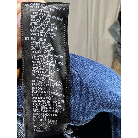 Forever 21 denim jeans US 29 CA 29 sailor jeans 8 buttons straight legs dark blu - Picture 9 of 11